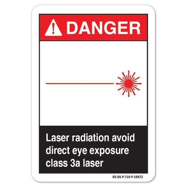 ANSI , Laser Radiation Avoid Direct Eye Exposure Class 3a Laser, 18in X 12in Decal, D-1218-L-19872